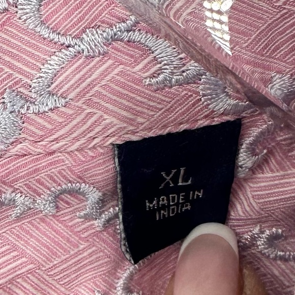 Robert Graham Mens Button Up Long Sleeve Shirt Blue Flip Cuff Stripes XL | Q1946 - Picture 10 of 12